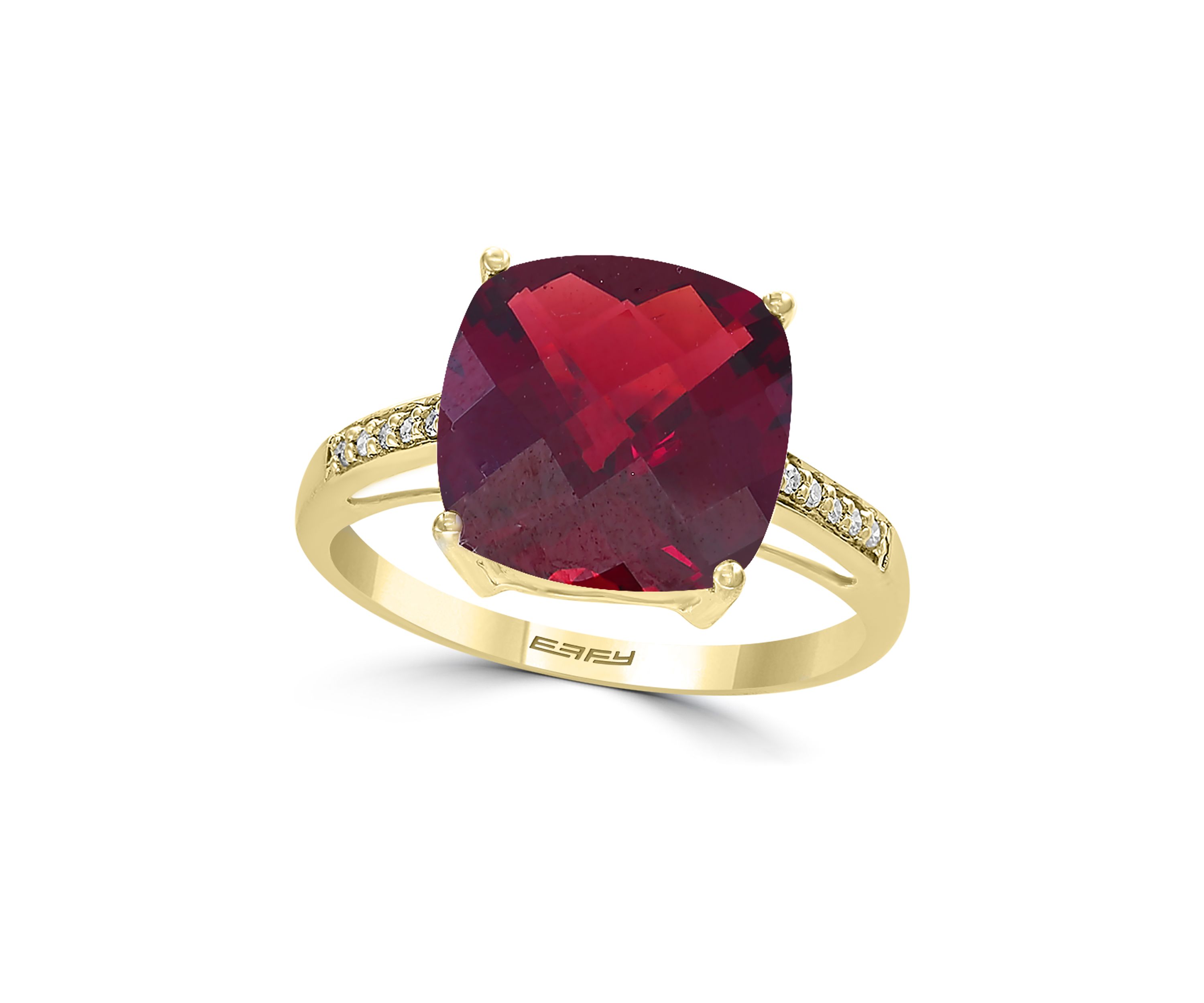 6.15 ct. t.w. Garnet, 1/10 ct. t.w. Diamond Ring in 14K White Gold