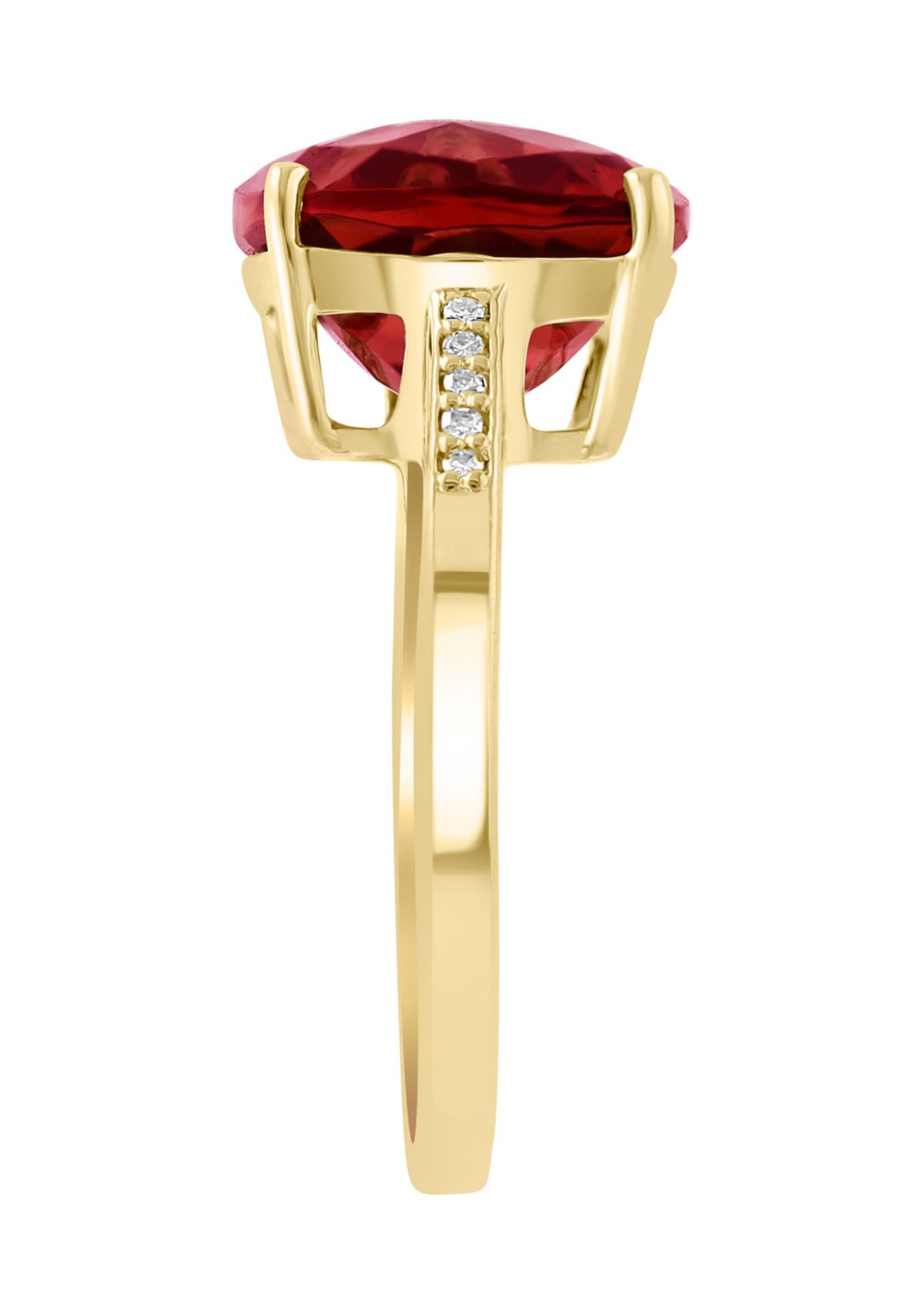 6.15 ct. t.w. Garnet, 1/10 ct. t.w. Diamond Ring in 14K White Gold