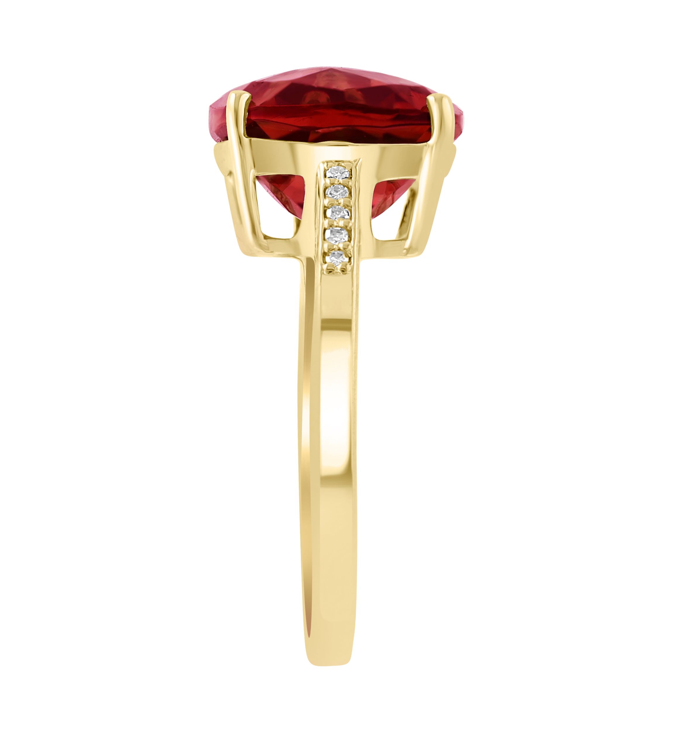 6.15 ct. t.w. Garnet, 1/10 ct. t.w. Diamond Ring in 14K White Gold