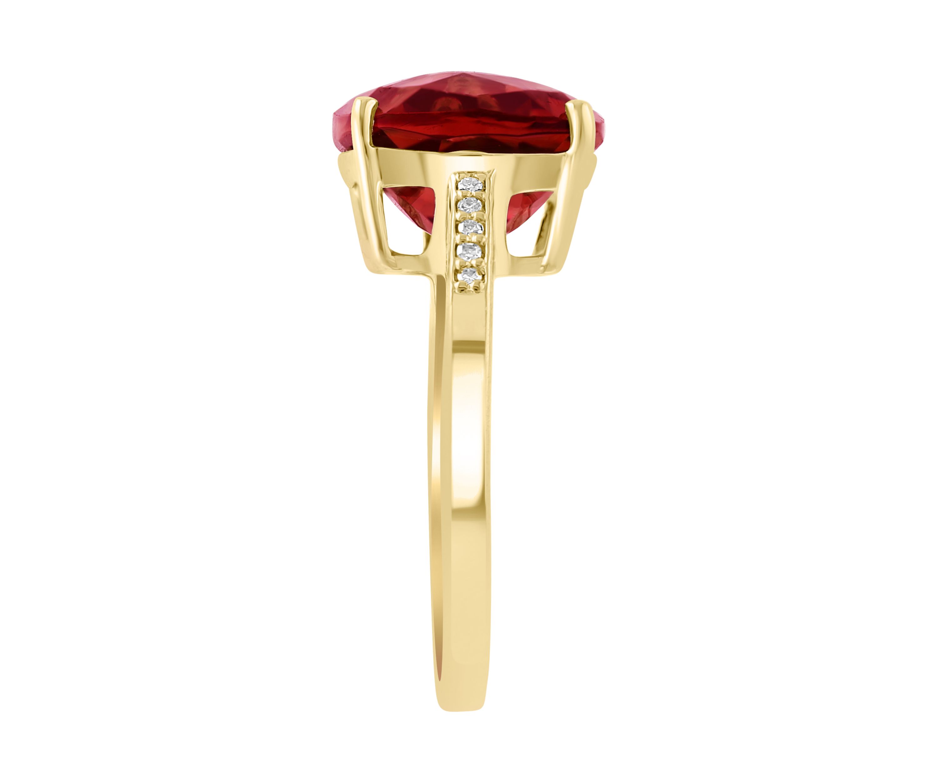 6.15 ct. t.w. Garnet, 1/10 ct. t.w. Diamond Ring in 14K White Gold