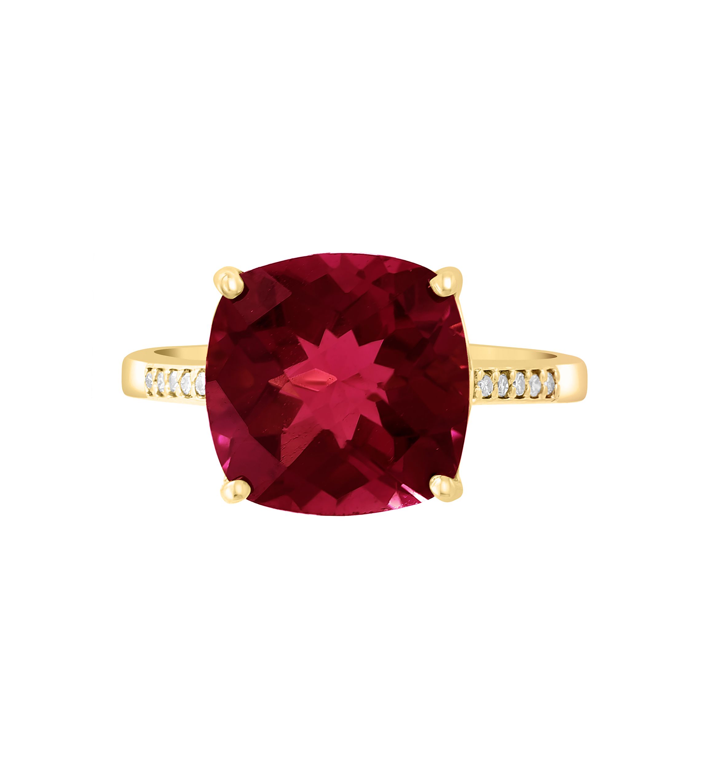 6.15 ct. t.w. Garnet, 1/10 ct. t.w. Diamond Ring in 14K White Gold