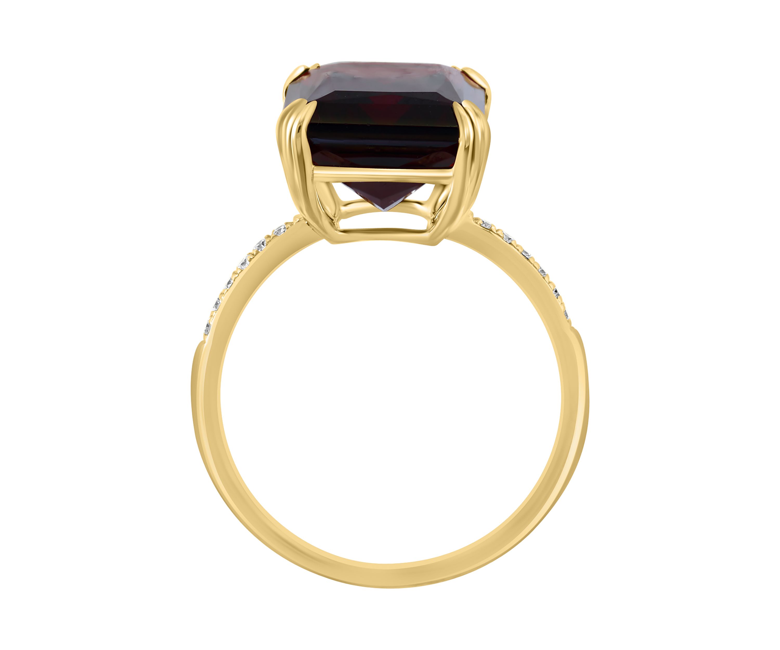 Diamond and Garnet Ring in 14K Yellow Gold