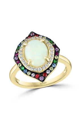 Effy Diamond, Opal and Multi Semi Precious Ring in 14K Yellow Gold -  5400452HRY0P875DM