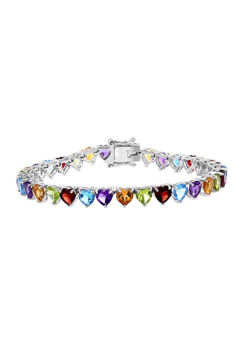 16 ct. t.w. Amethyst, Blue Topaz, Garnet, Peridot Bracelet in Sterling Silver