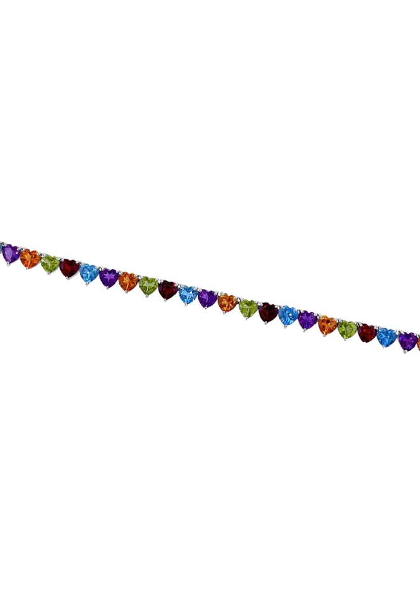 16 ct. t.w. Amethyst, Blue Topaz, Garnet, Peridot Bracelet in Sterling Silver