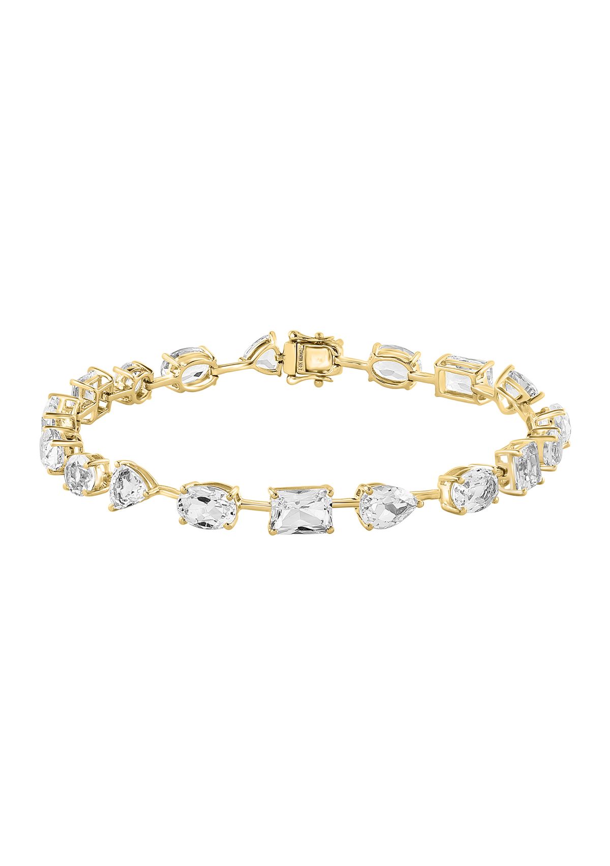 White Topaz Strand Bracelet in 14K Yellow Gold
