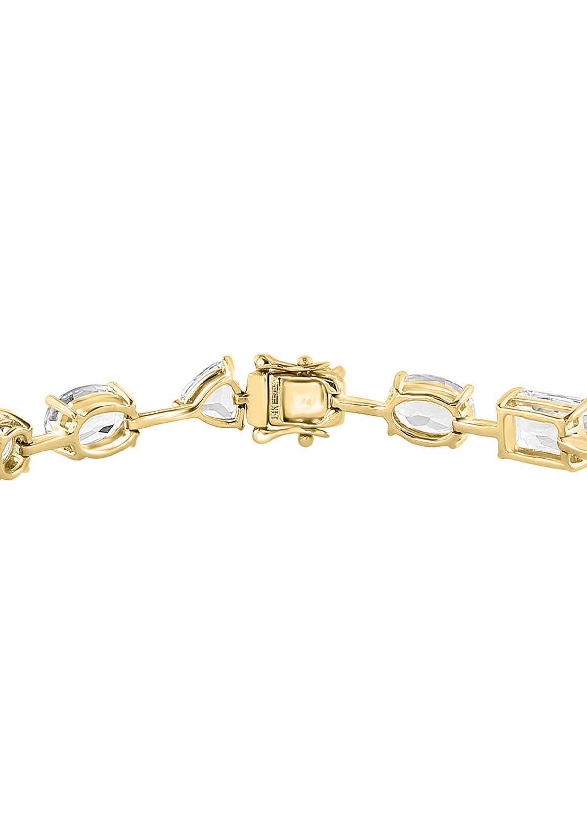 White Topaz Strand Bracelet in 14K Yellow Gold