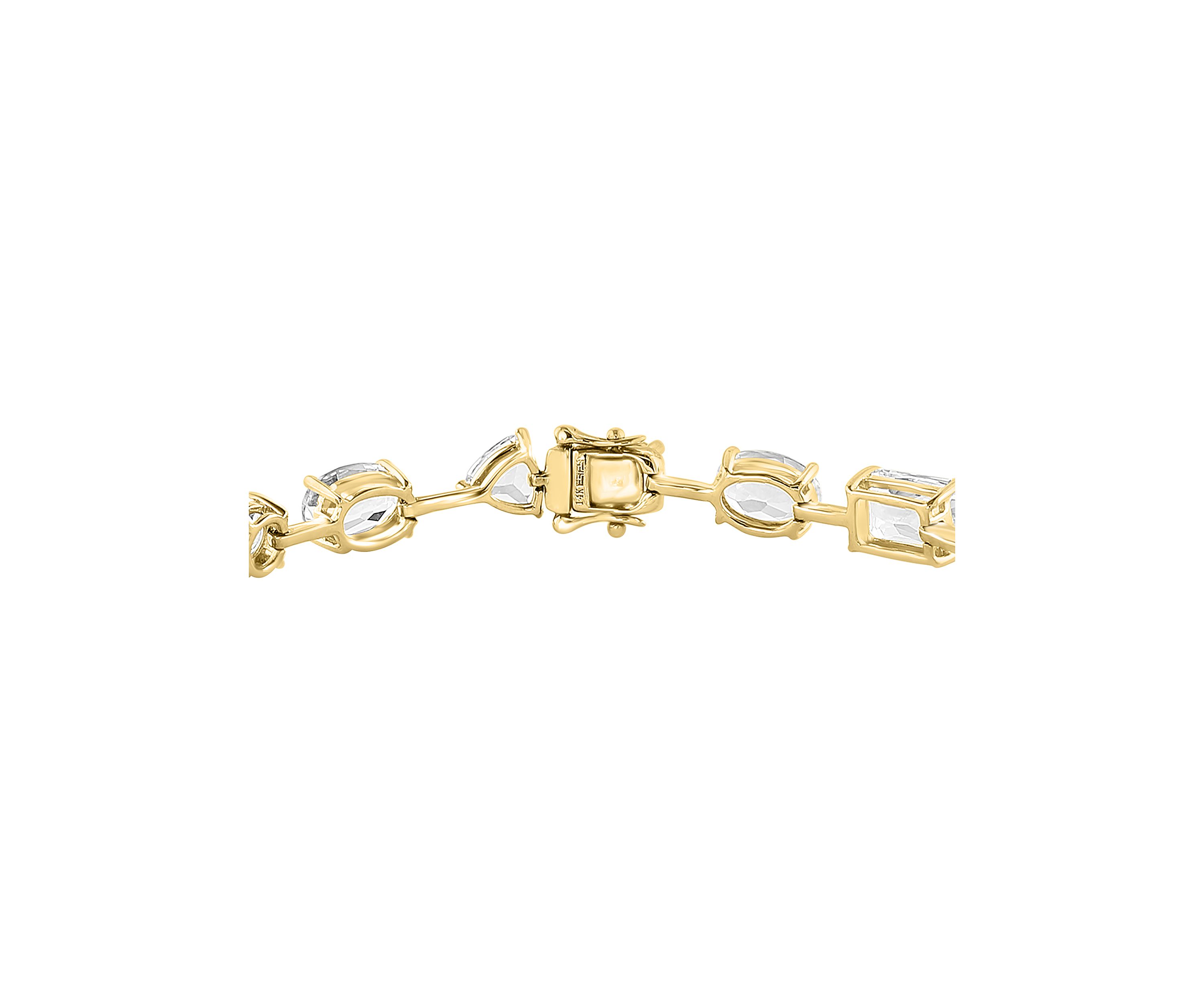 White Topaz Strand Bracelet in 14K Yellow Gold