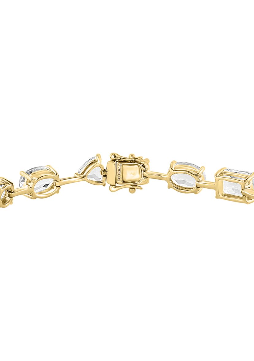 White Topaz Strand Bracelet in 14K Yellow Gold