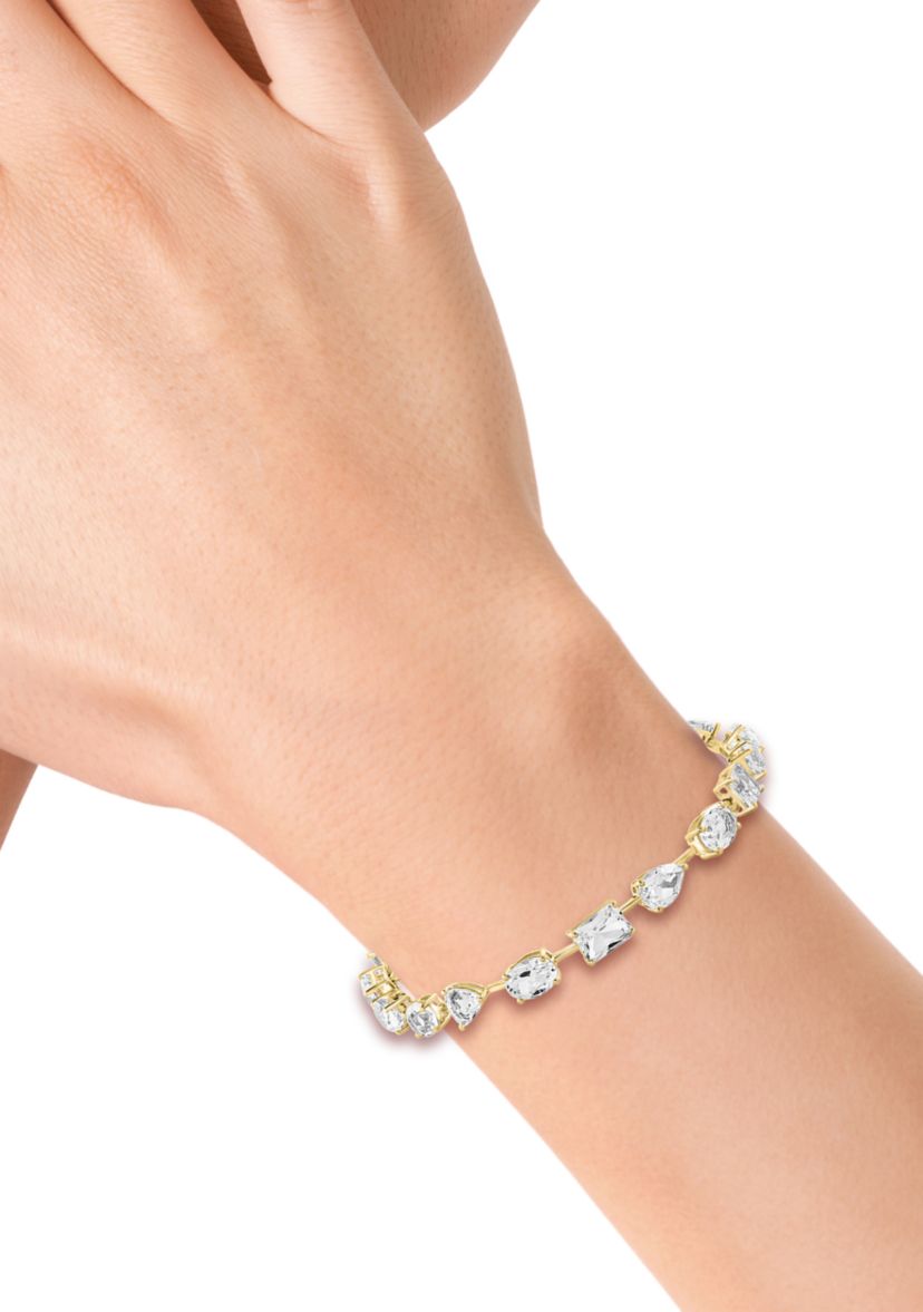 White Topaz Strand Bracelet in 14K Yellow Gold