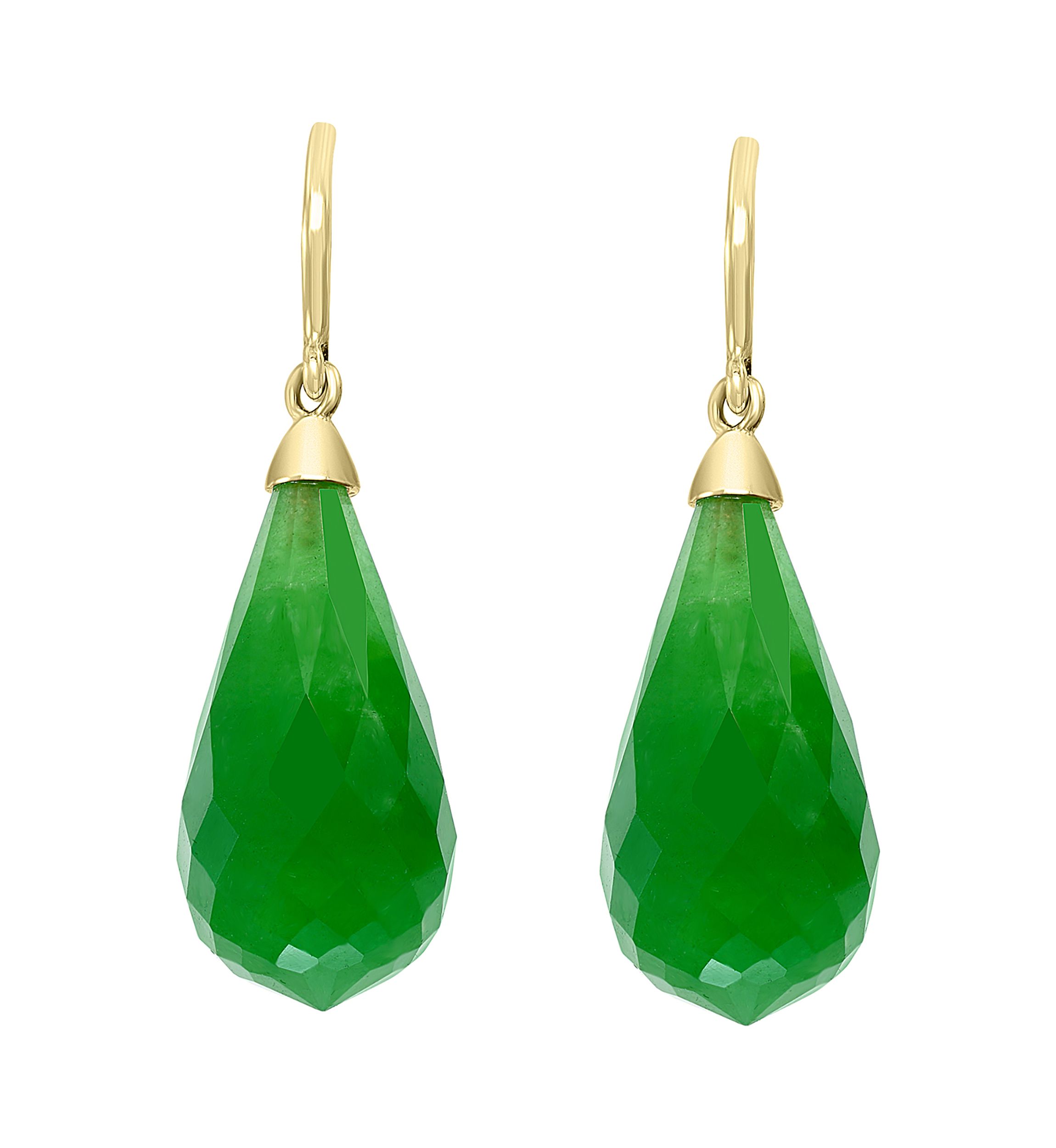 Jade Fancy Earrings in 14K Yellow Gold