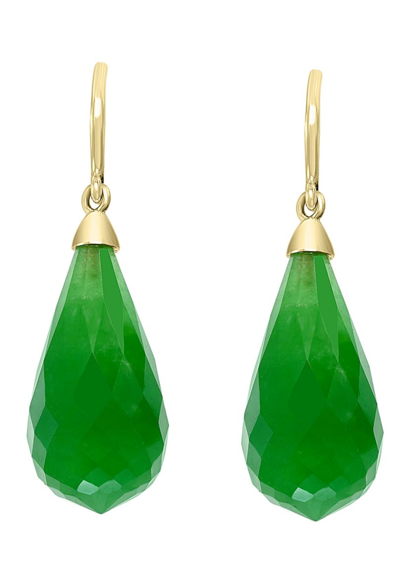 Jade Fancy Earrings in 14K Yellow Gold