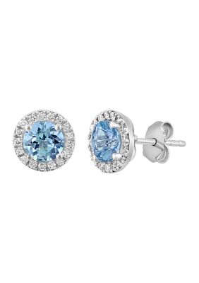 Effy 15 ct tw Aquamarine 14 ct tw Diamond Earrings in 14K White Gold