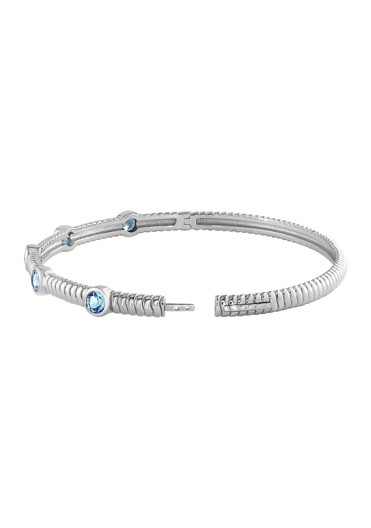 London Blue Topaz Bangle Bracelet in Sterling Silver