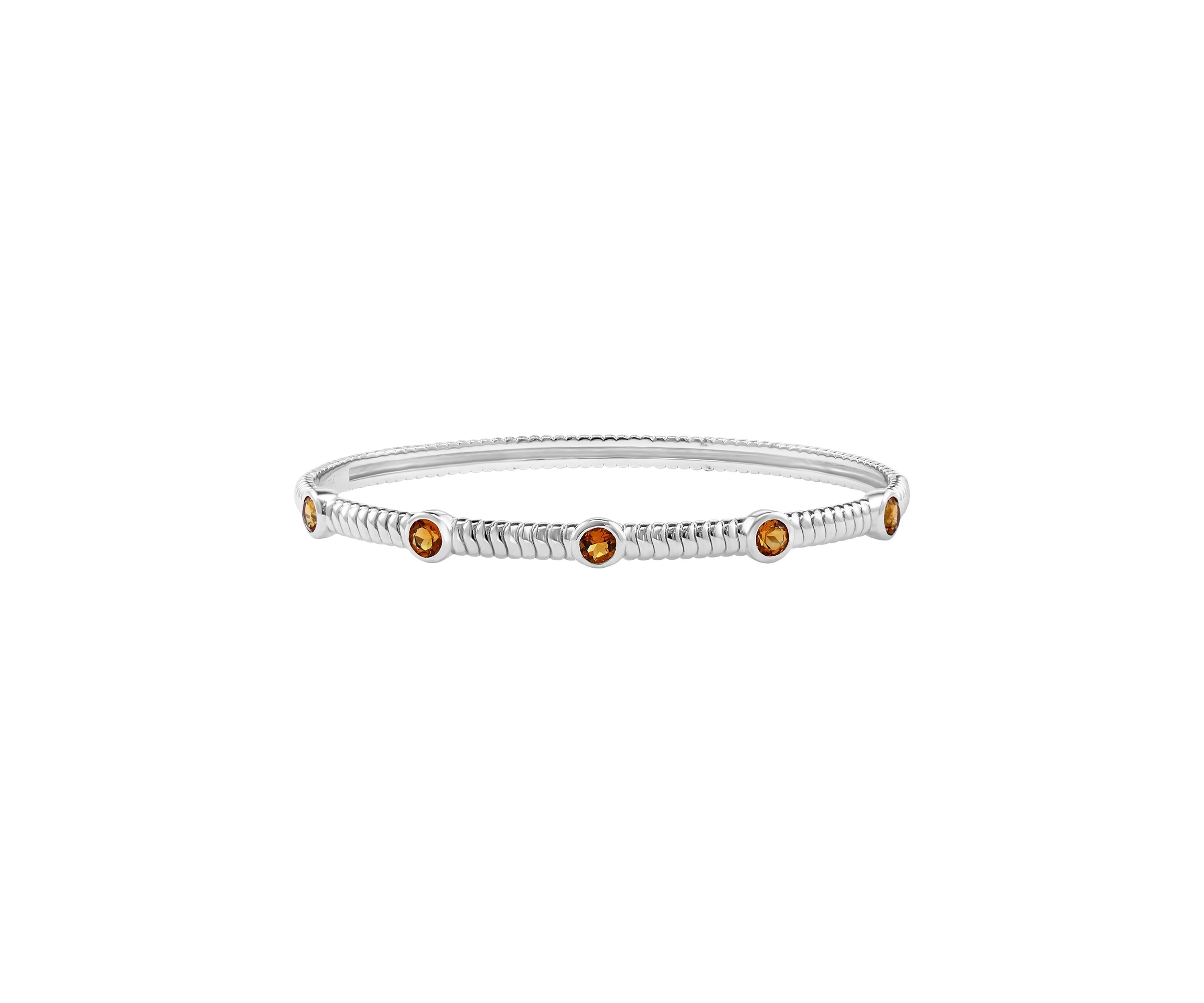 1.2 ct. t.w. Citrine Bangle Bracelet in Sterling Silver