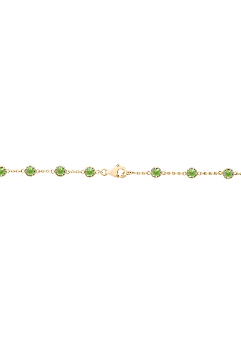 Jade Tincup Strand Necklace in 14K Yellow Gold