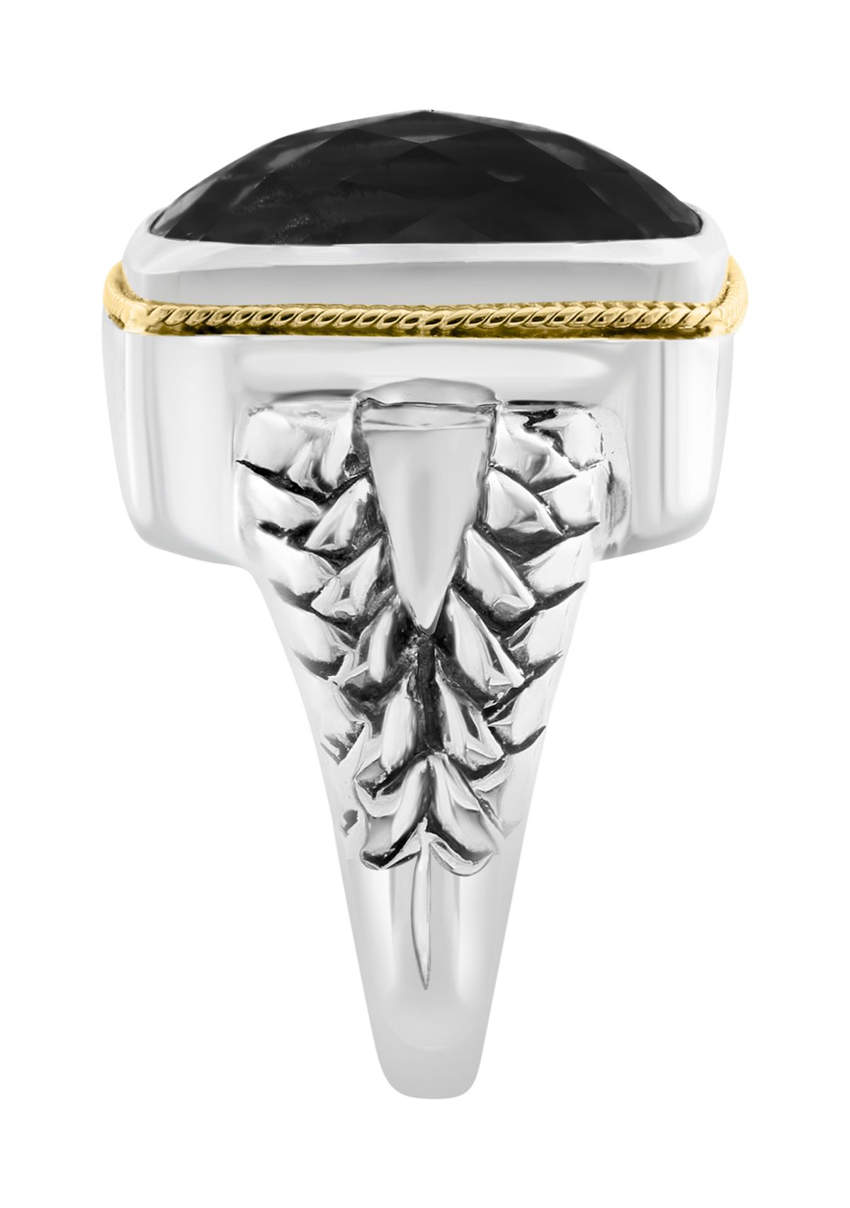 8.55 ct. t.w. Onyx Ring in Sterling Silver and 18K Yellow Gold 