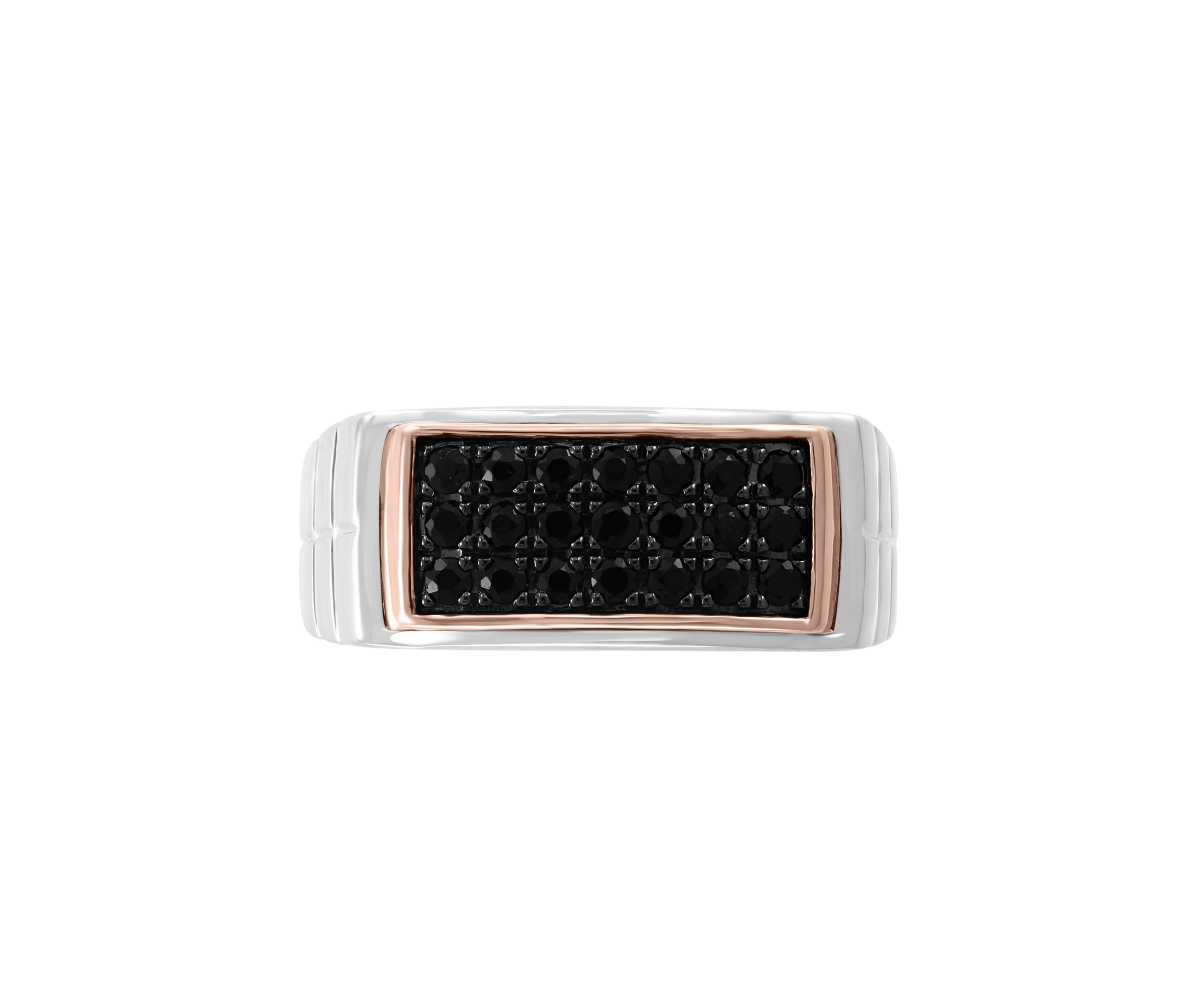 Black Sapphire Ring in 18K Goldplated Sterling Silver