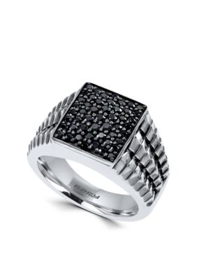 Effy Men's Sterling Silver Black Sapphire Ring