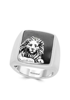 Effy Men's Sterling Silver Hematite Lion Ring