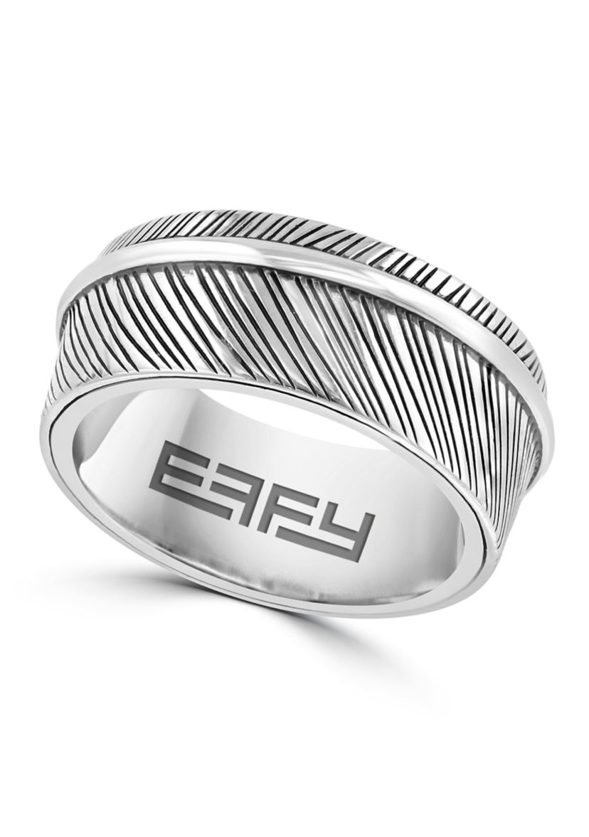 Mens Engraved Ring in Sterling Silver