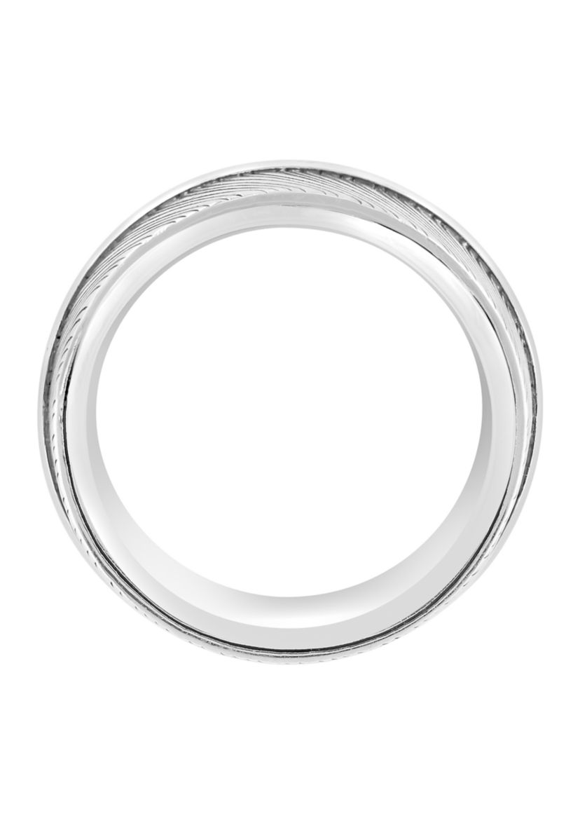 Mens Engraved Ring in Sterling Silver