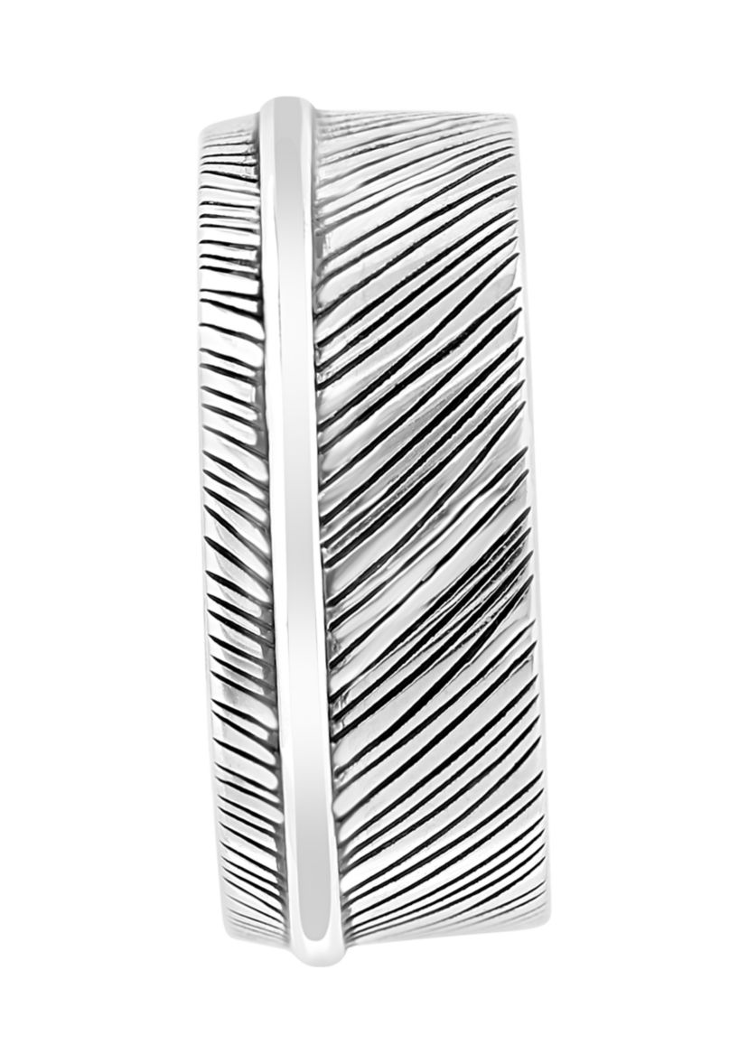 Mens Engraved Ring in Sterling Silver