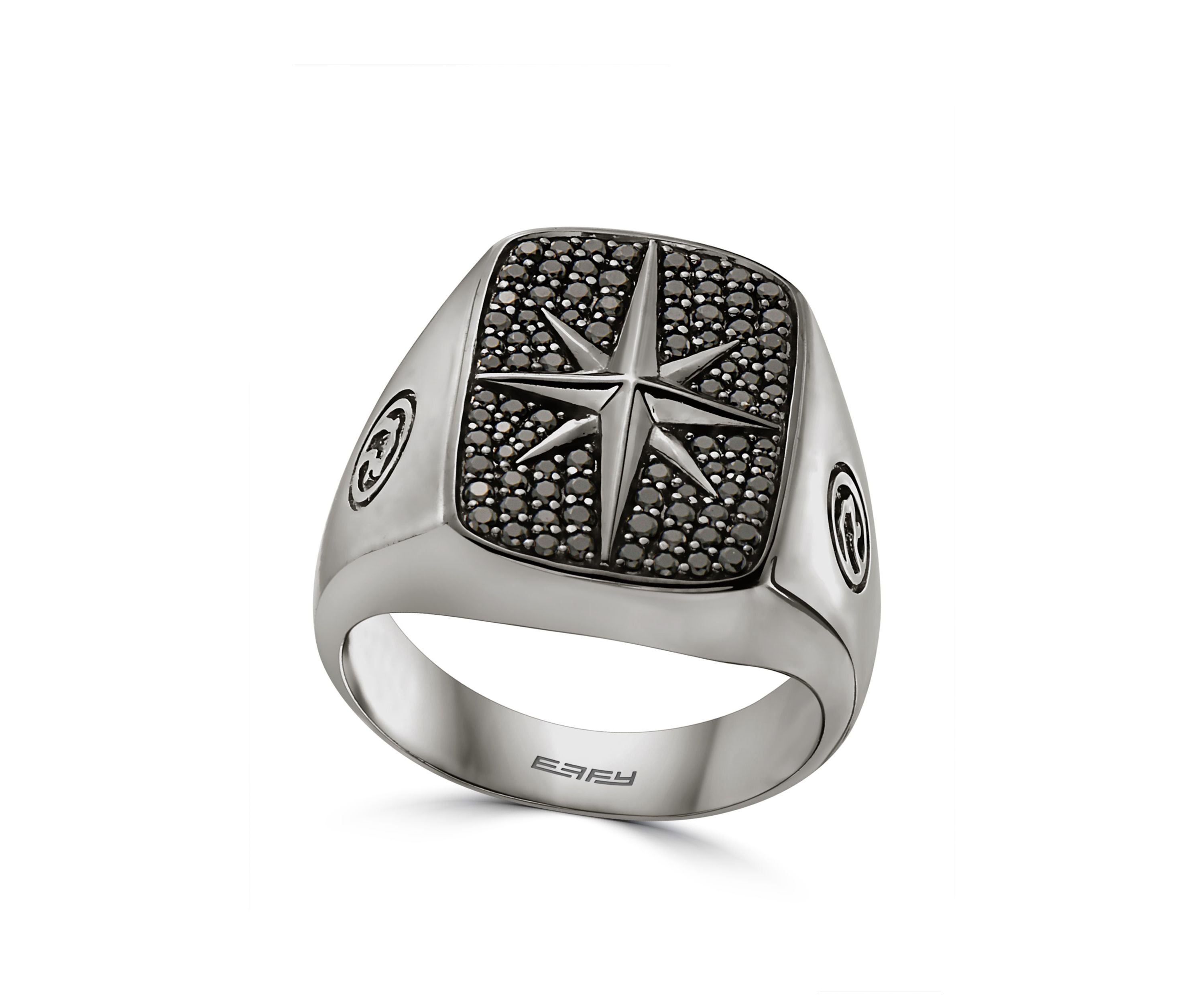 Black Spinel Ring in Sterling Silver