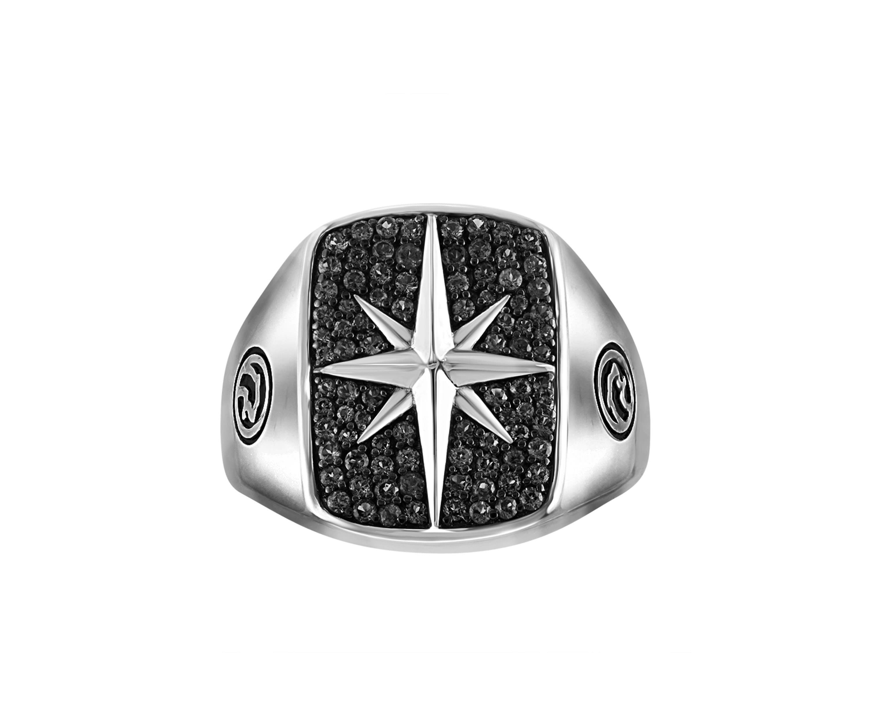 Black Spinel Ring in Sterling Silver
