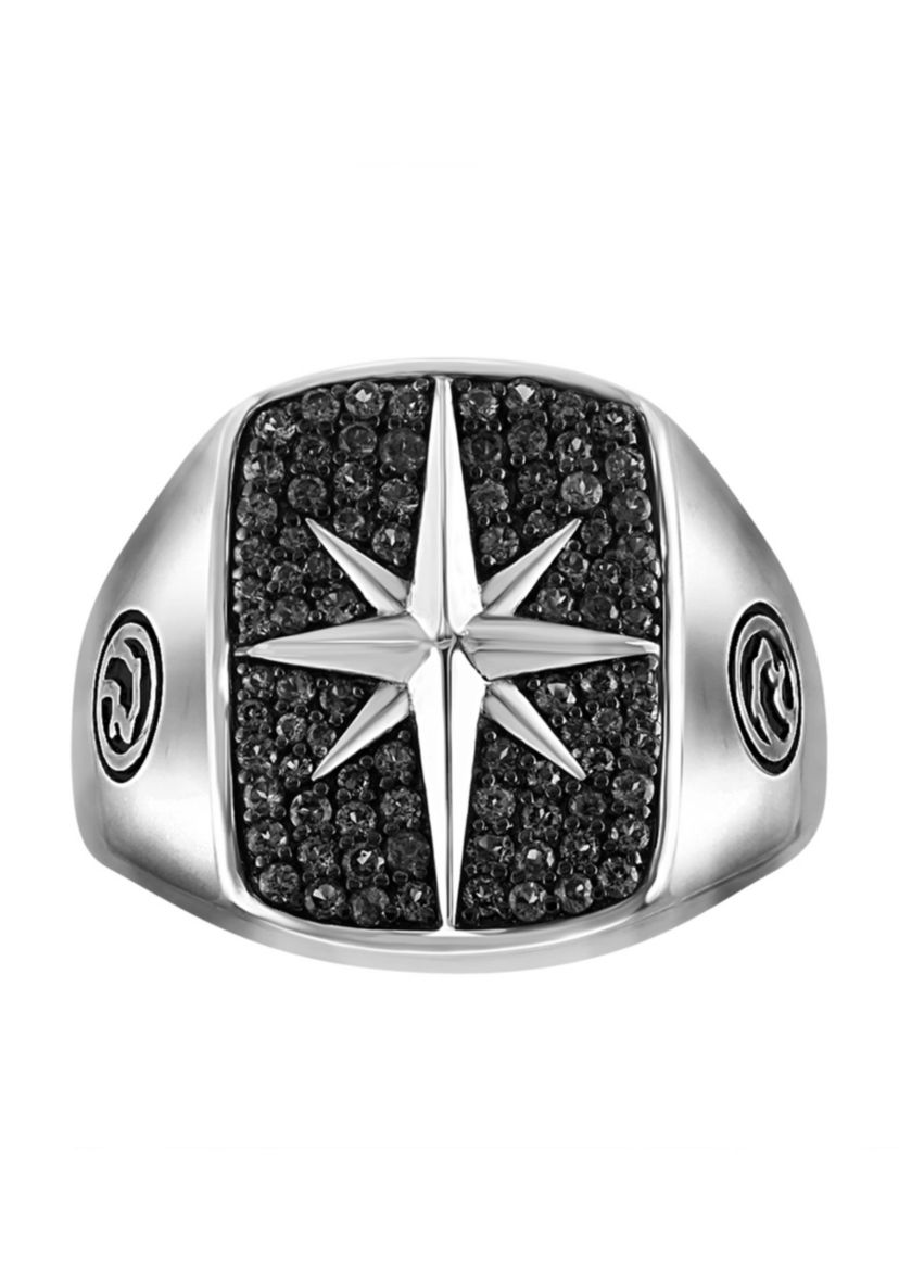 Black Spinel Ring in Sterling Silver
