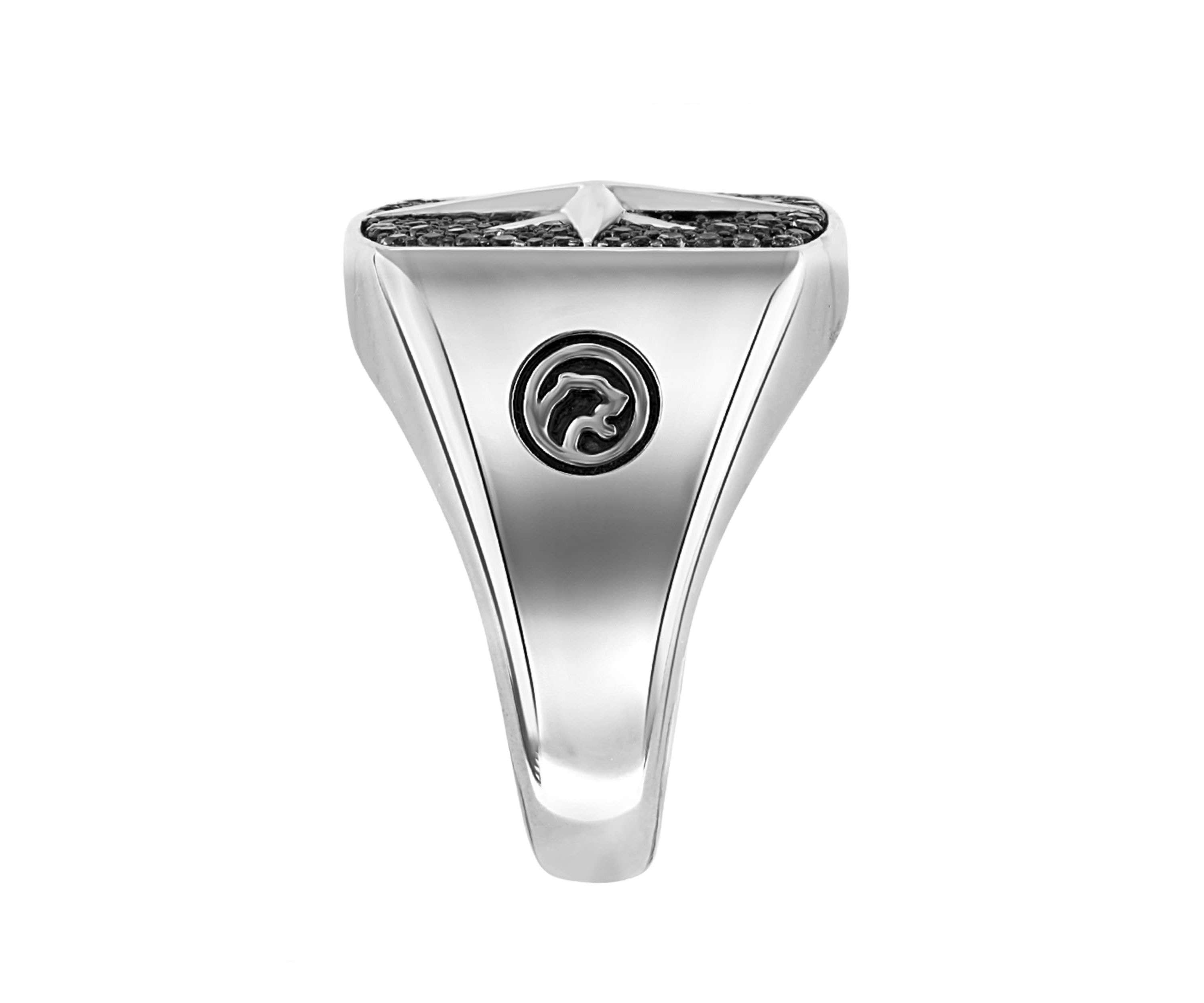 Black Spinel Ring in Sterling Silver