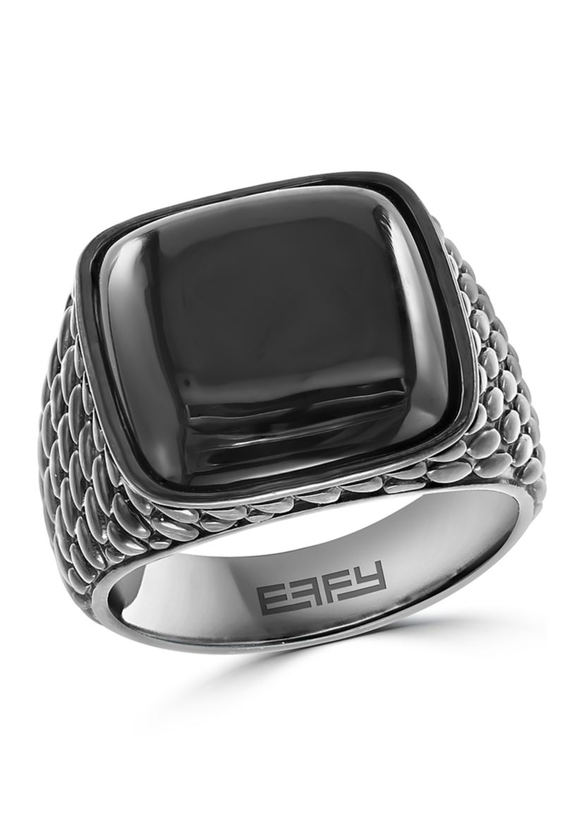 925 Sterling Silver Onyx Mens Ring