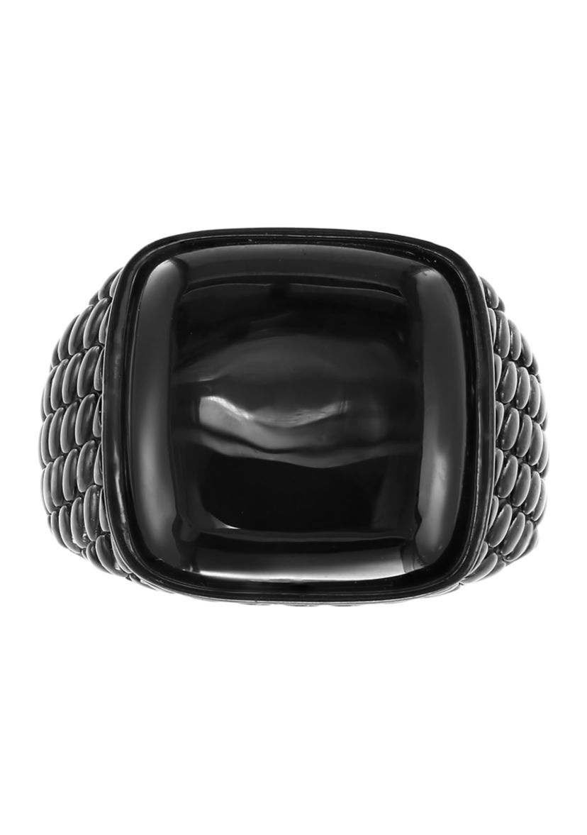 925 Sterling Silver Onyx Mens Ring