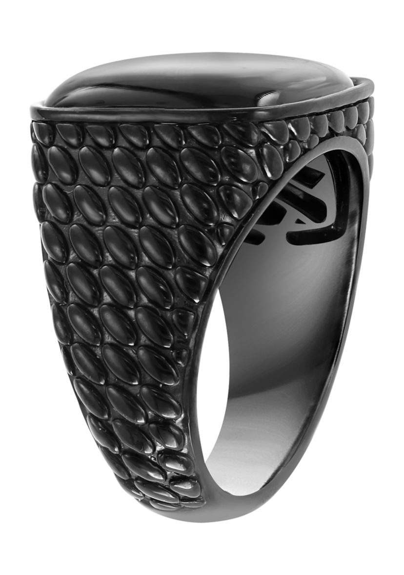 925 Sterling Silver Onyx Mens Ring