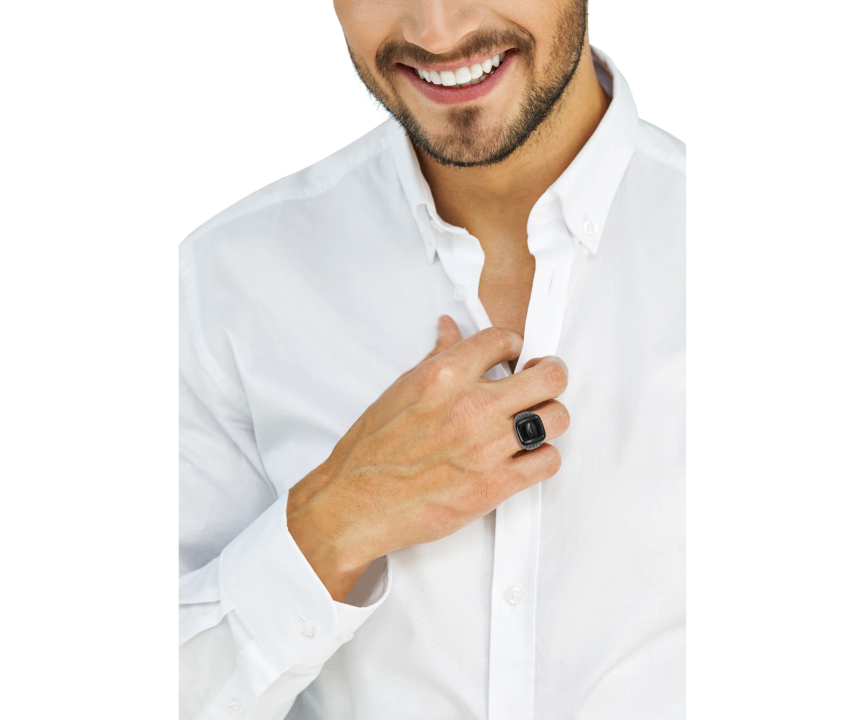 925 Sterling Silver Onyx Mens Ring