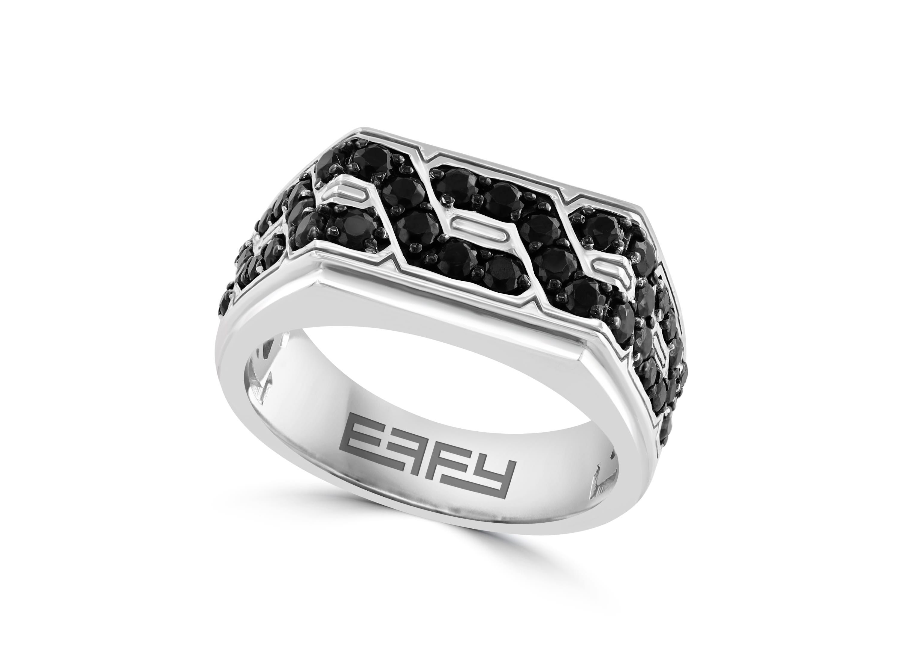 Black Spinel Ring in Sterling Silver