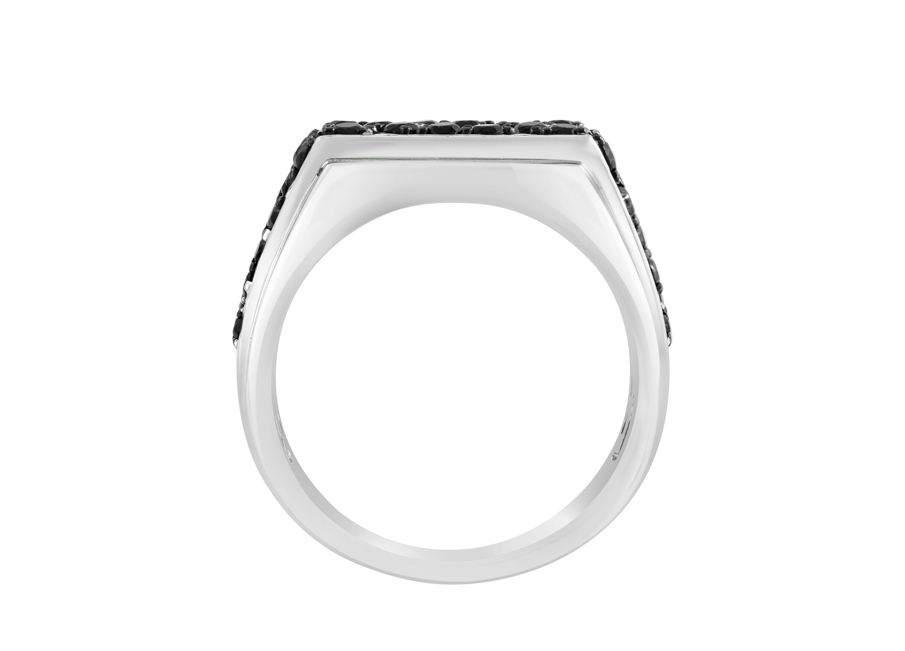 Black Spinel Ring in Sterling Silver