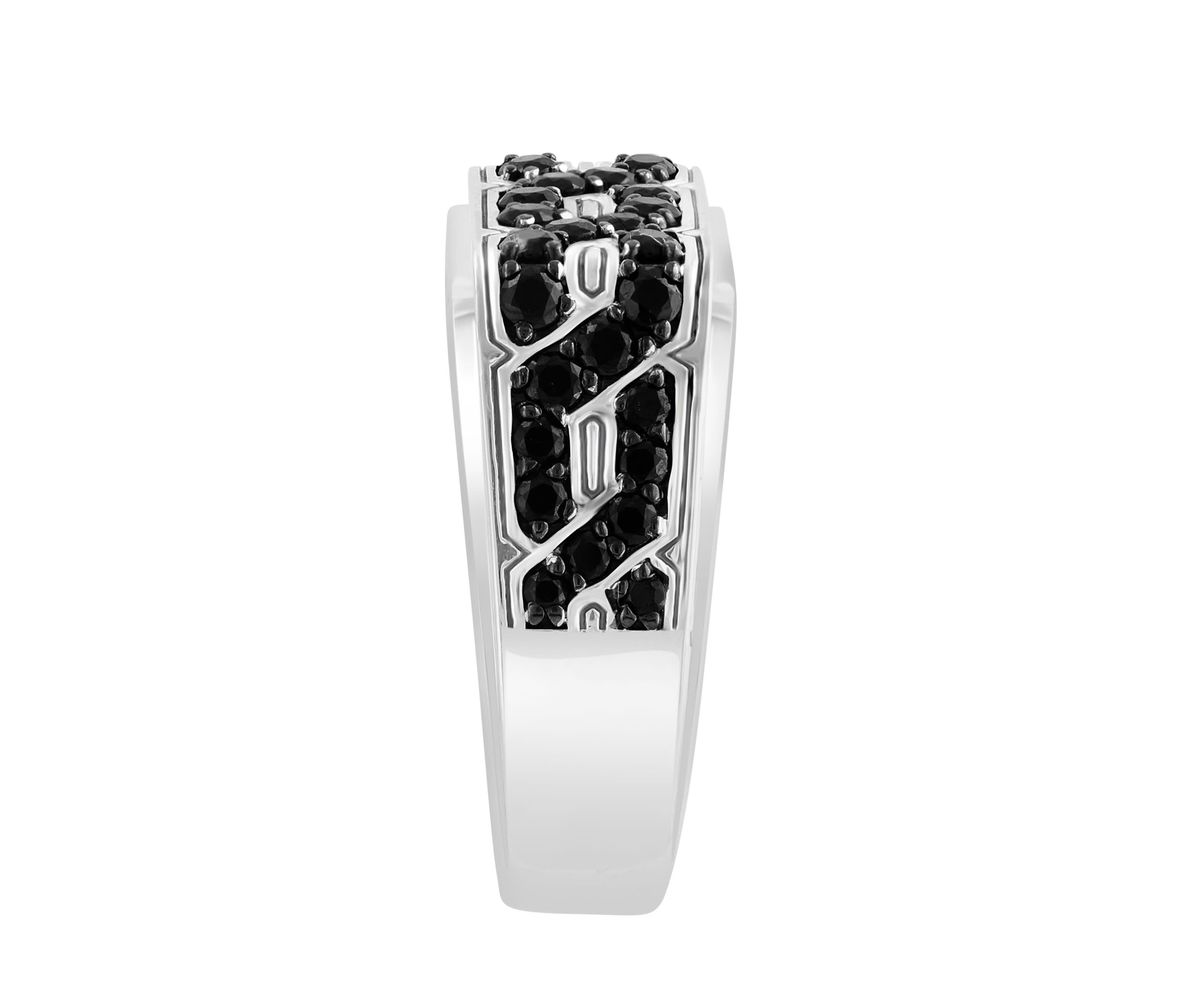 Black Spinel Ring in Sterling Silver