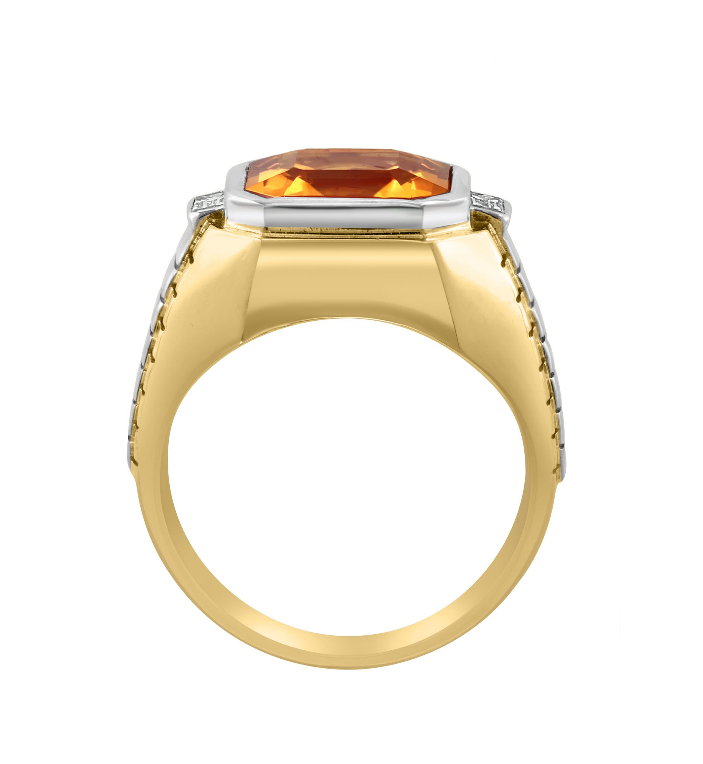 Citrine and White Topaz Ring in 18K Goldplated Sterling Silver