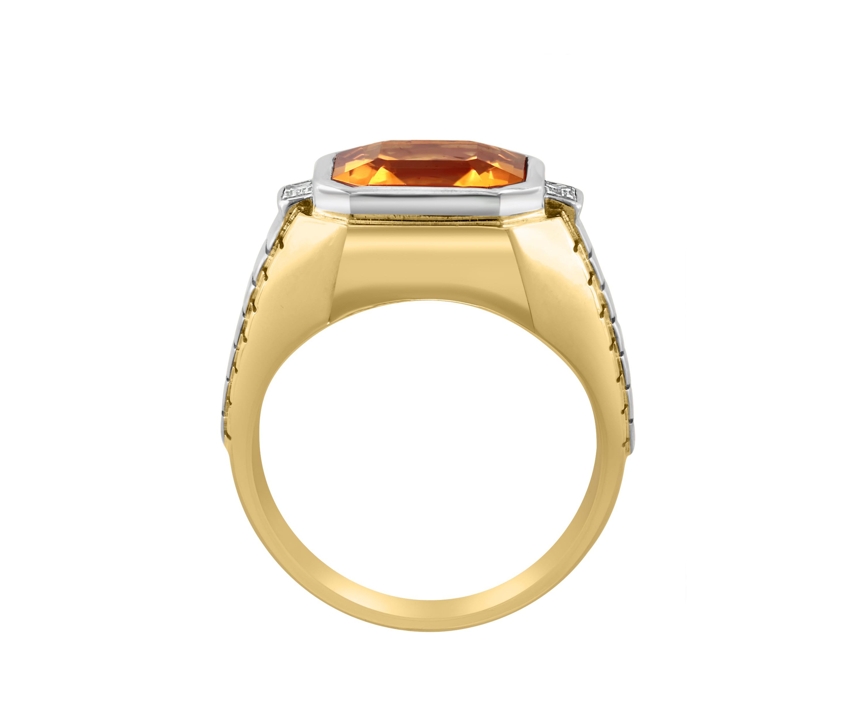 Citrine and White Topaz Ring in 18K Goldplated Sterling Silver