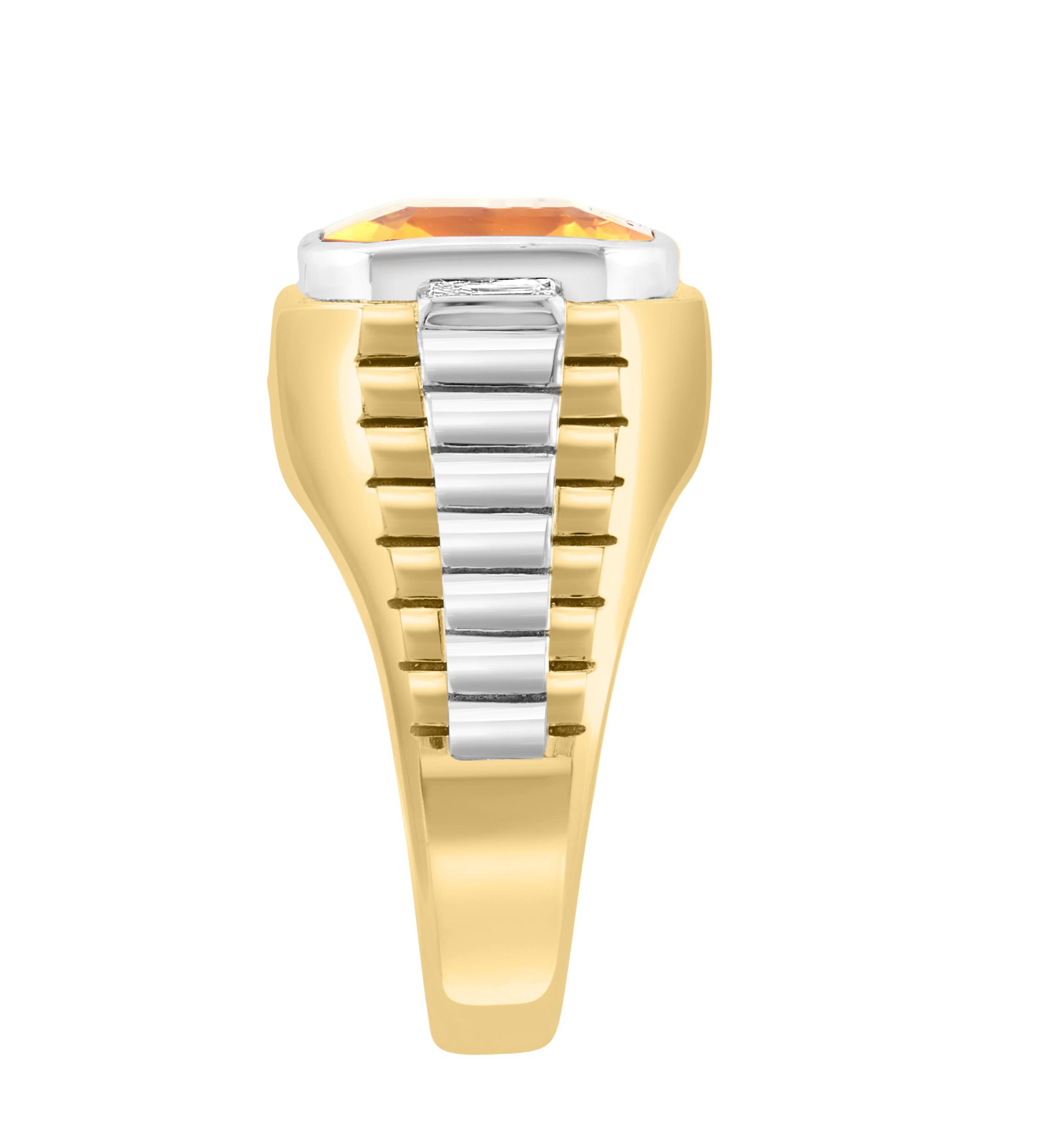 Citrine and White Topaz Ring in 18K Goldplated Sterling Silver