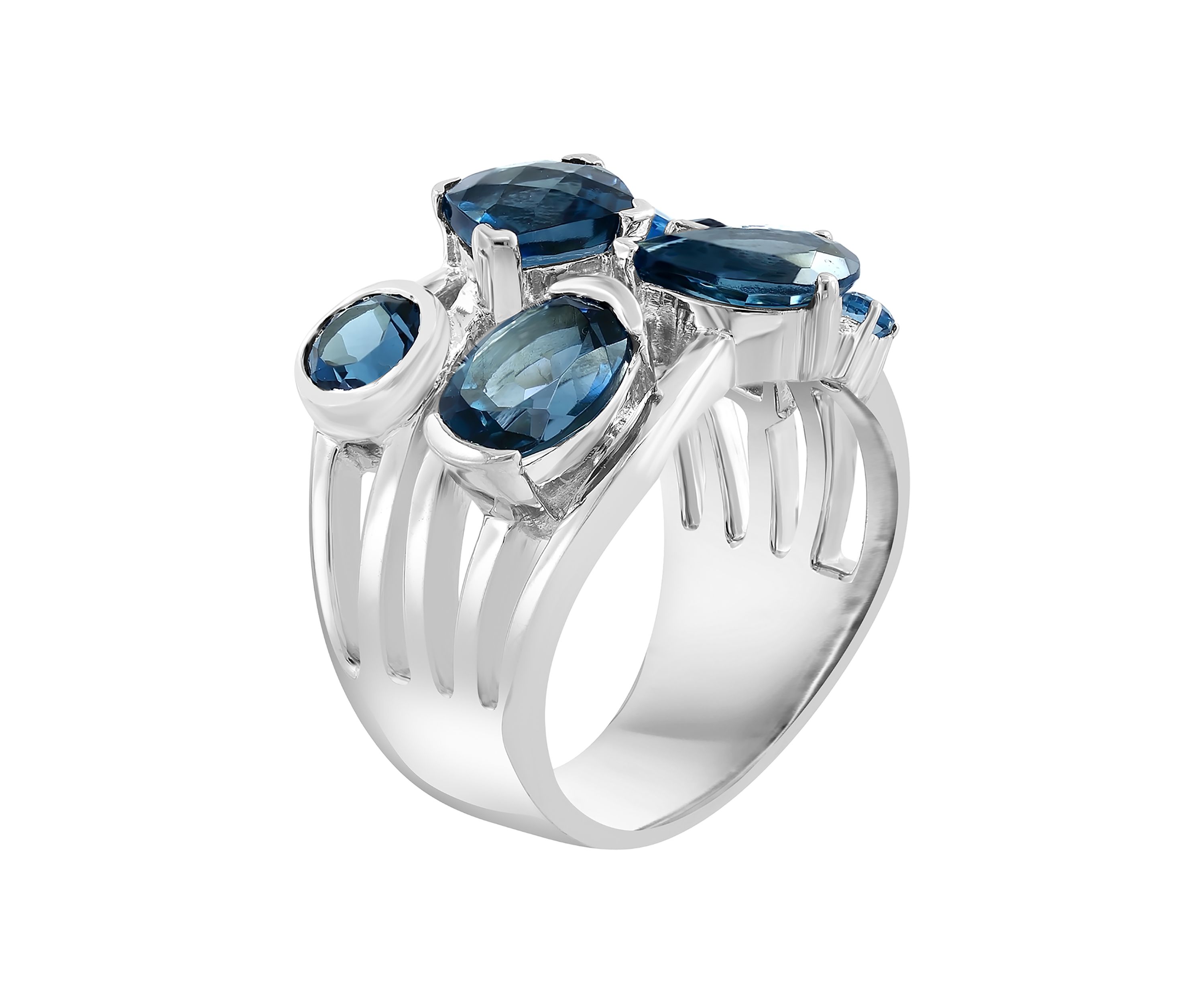 London Blue Topaz Ring in Sterling Silver