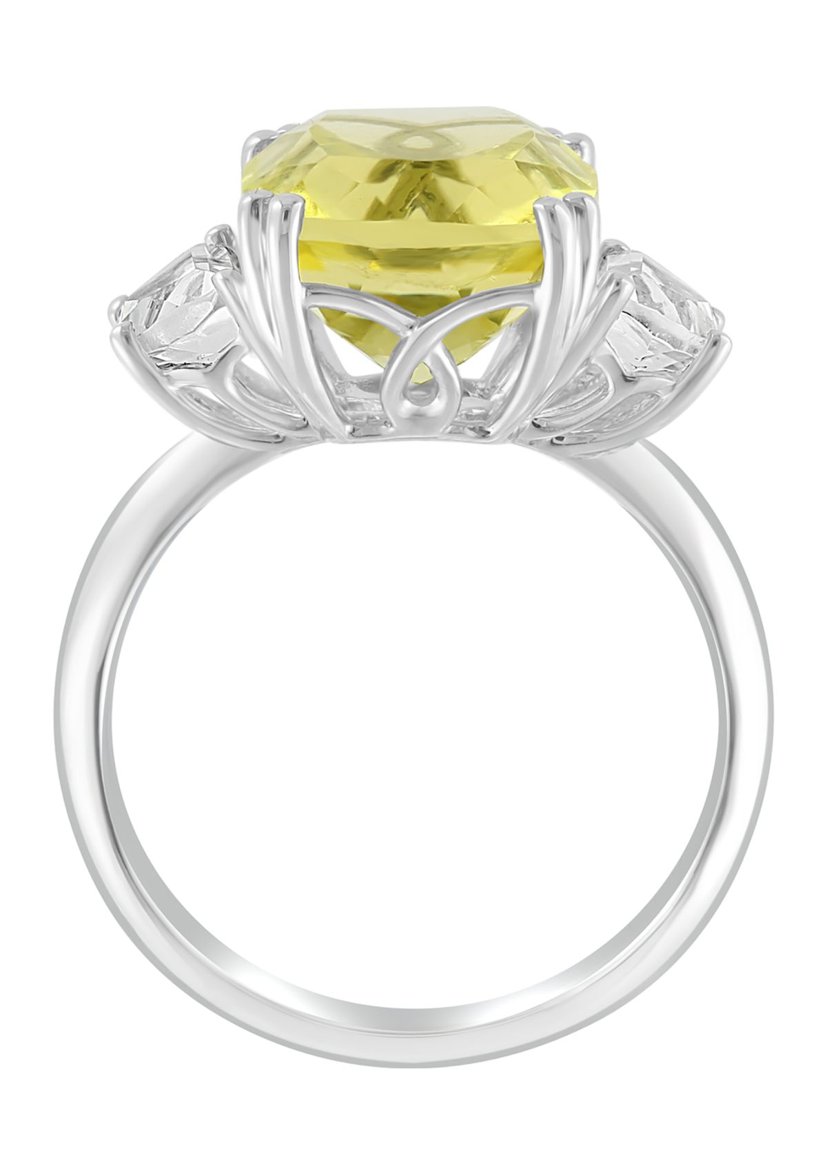 6.8 ct. t.w. White Topaz and Lemon Quartz Ring in 14K White Gold 