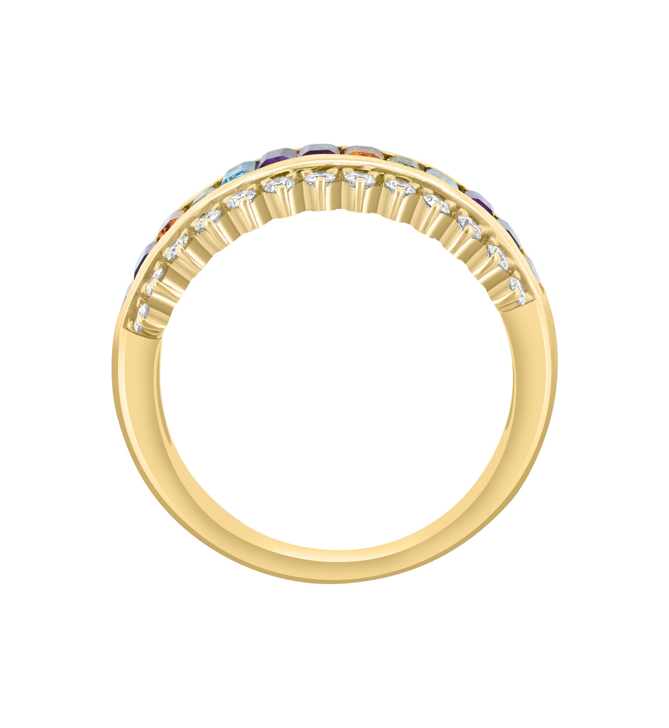 14K Yellow Gold Diamond Multi Ring 
