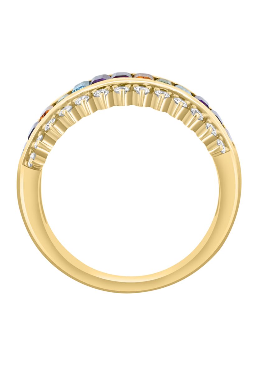 14K Yellow Gold Diamond Multi Ring 