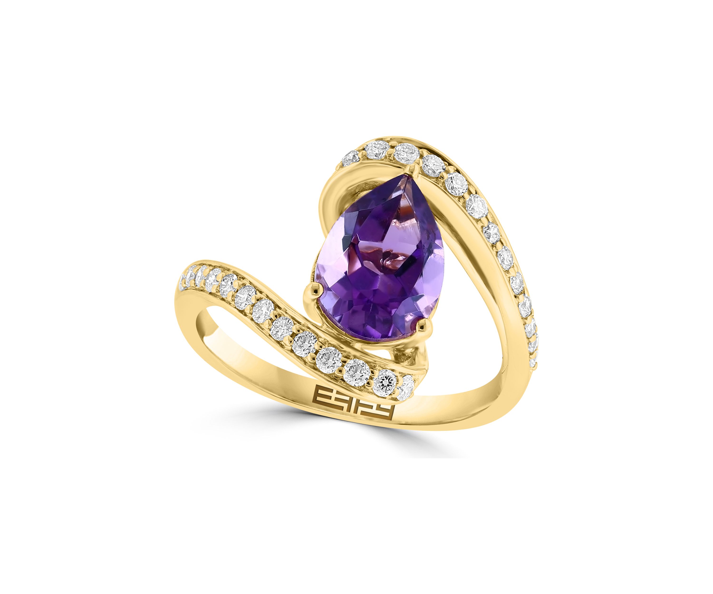 1/3 ct. t.w. Diamond, 1.9 ct. t.w. Amethyst Ring 14K Yellow Gold