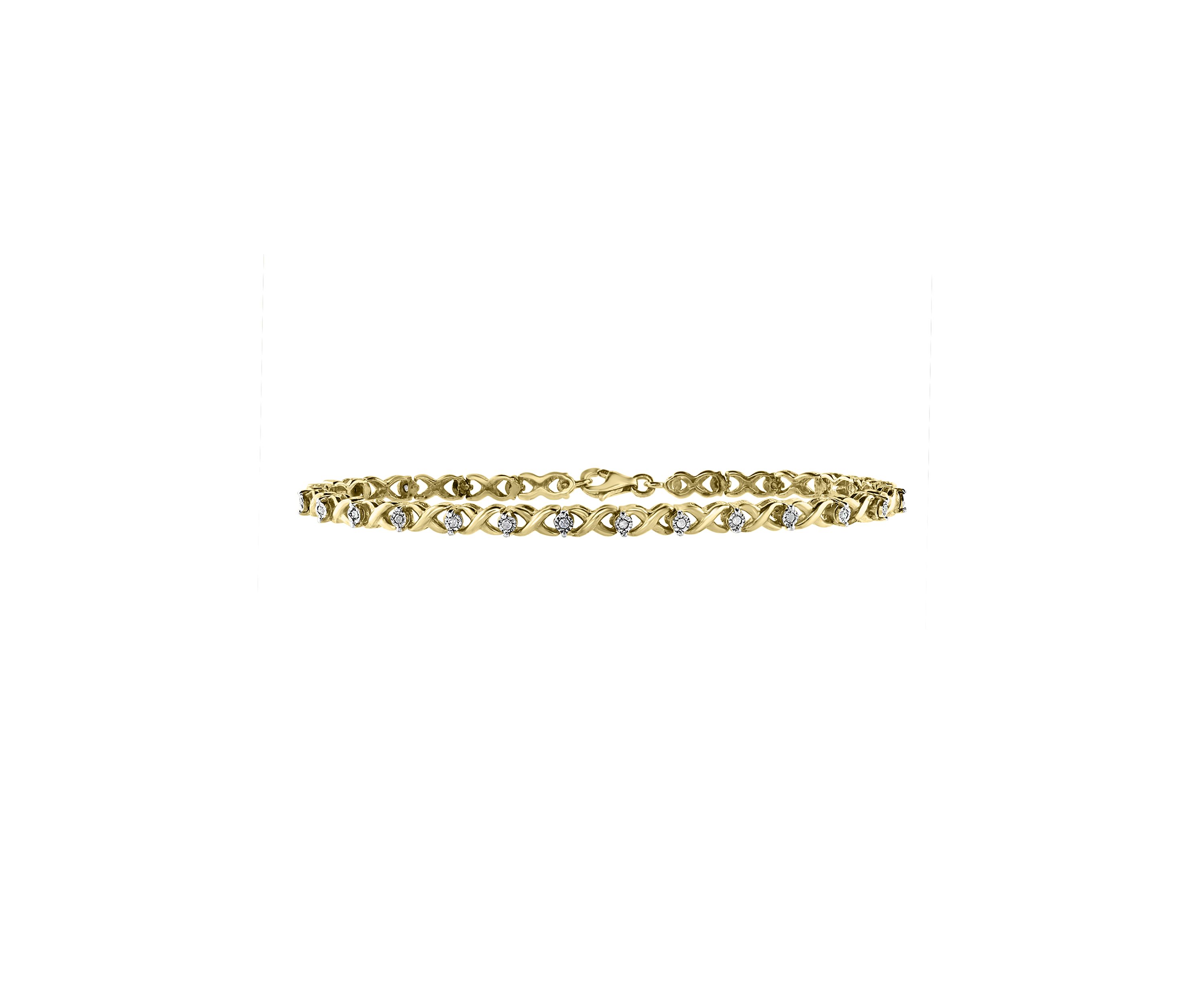  1/4 ct. t.w. Diamond Bracelet in Gold Plated Sterling Silver