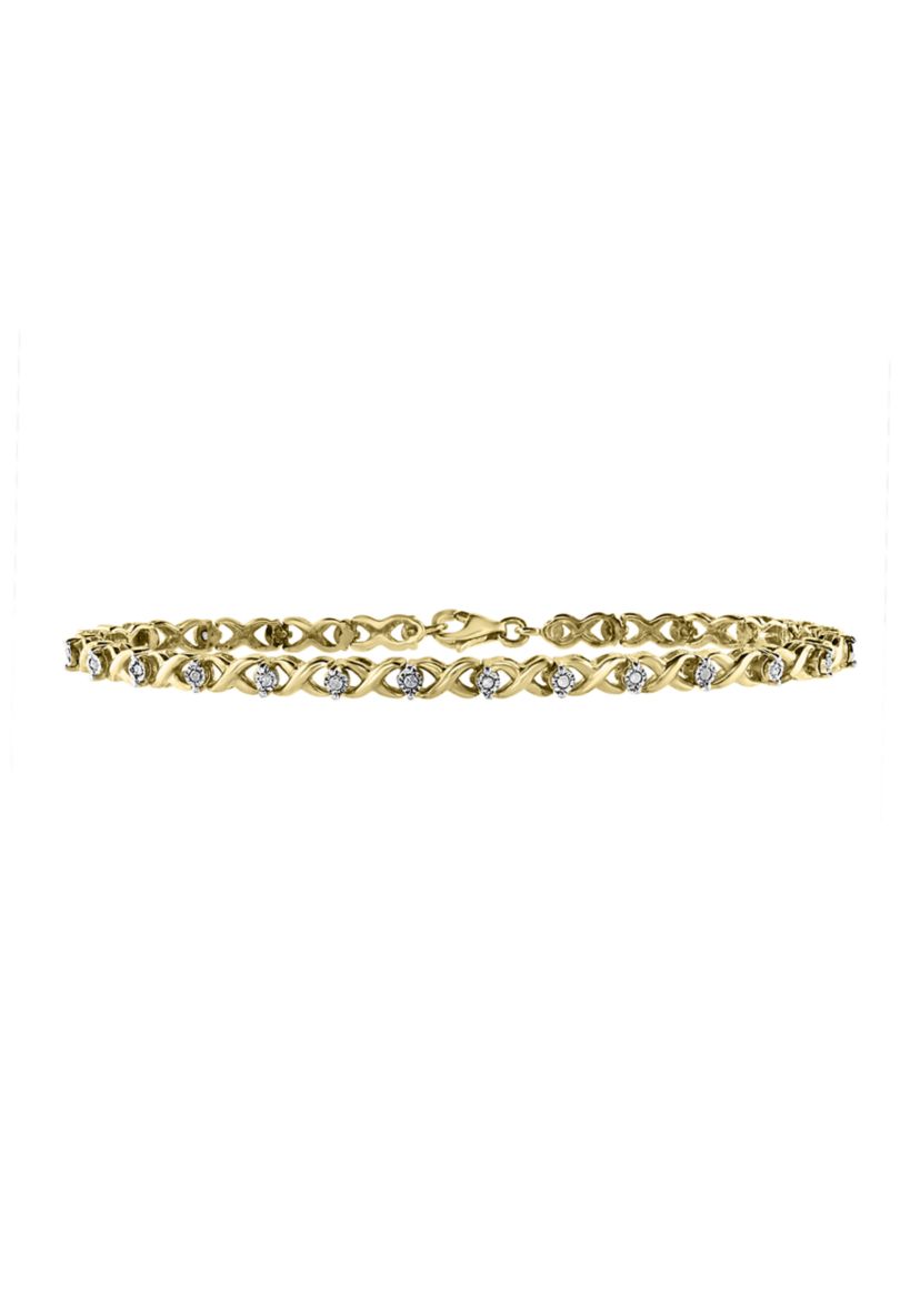  1/4 ct. t.w. Diamond Bracelet in Gold Plated Sterling Silver