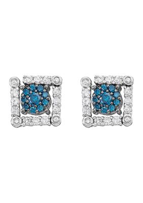 Effy 3/4 ct. t.w. Blue Diamond Diversa Earrings in 14K White Gold -  5400452ME22282D73