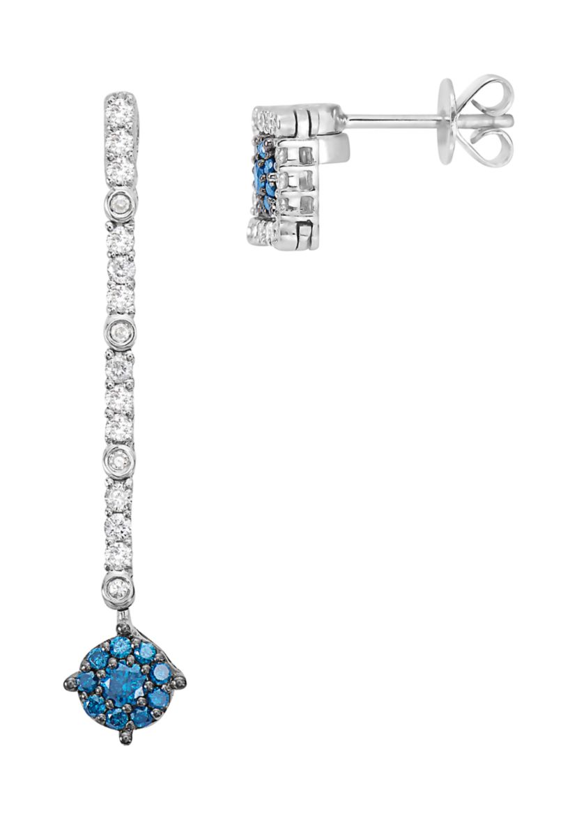 3/4 ct. t.w. Blue Diamond Diversa Earrings in 14K White Gold 